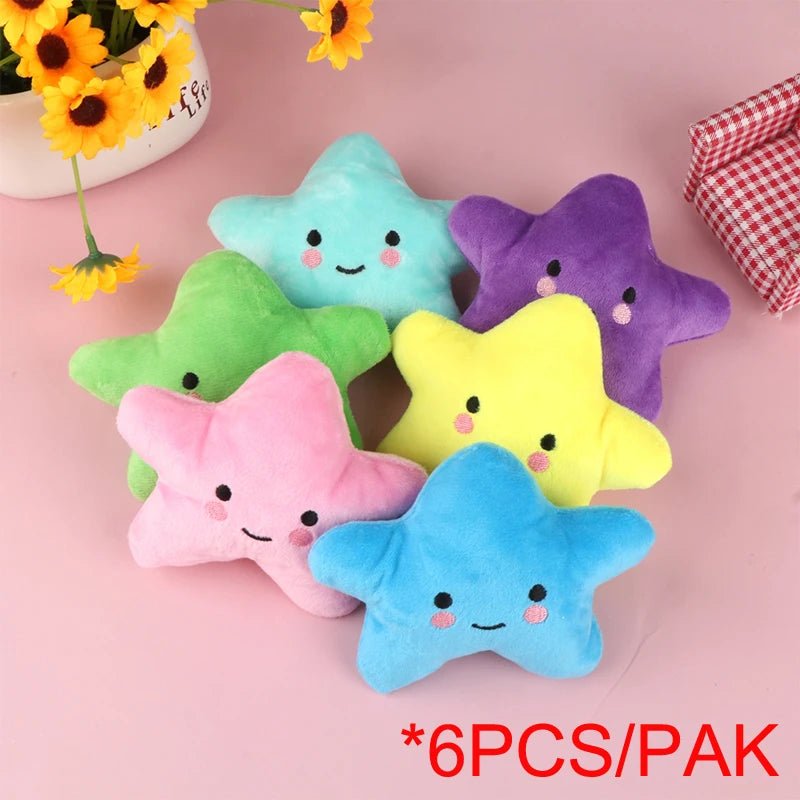 1 PACK Dog Plush Toys Mini Star Soft Plush Cloud Sounding Toy Colorful Plush Stuffed Doll Gift Pet Dog Toy - Furbury