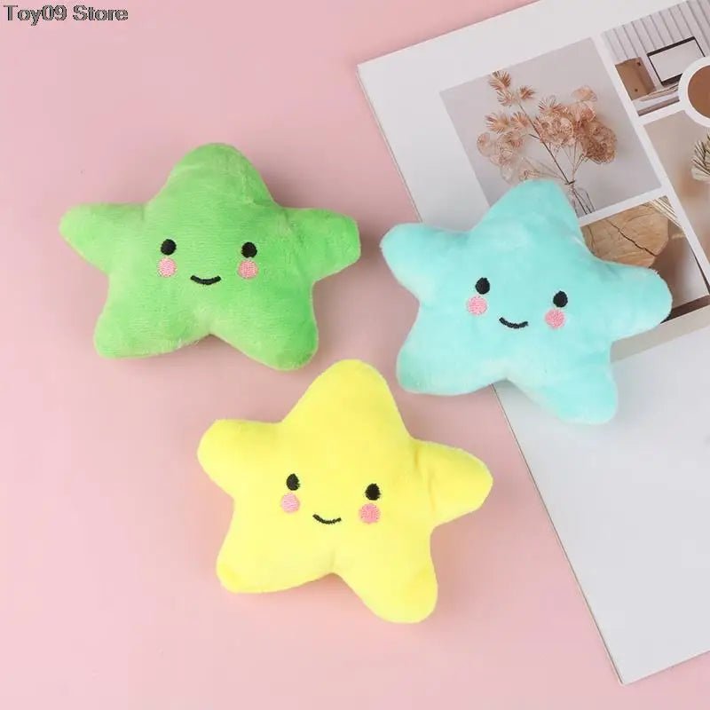 1 PACK Dog Plush Toys Mini Star Soft Plush Cloud Sounding Toy Colorful Plush Stuffed Doll Gift Pet Dog Toy - Furbury