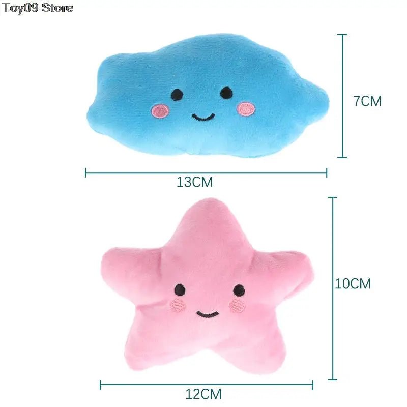 1 PACK Dog Plush Toys Mini Star Soft Plush Cloud Sounding Toy Colorful Plush Stuffed Doll Gift Pet Dog Toy - Furbury