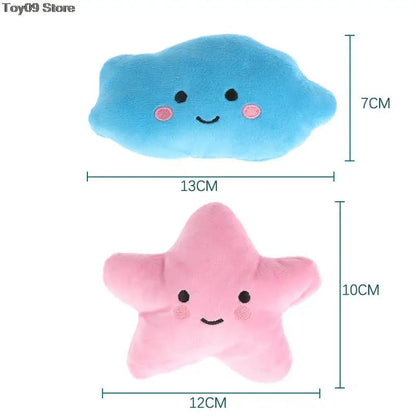 1 PACK Dog Plush Toys Mini Star Soft Plush Cloud Sounding Toy Colorful Plush Stuffed Doll Gift Pet Dog Toy - Furbury