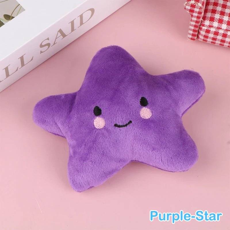 1 PACK Dog Plush Toys Mini Star Soft Plush Cloud Sounding Toy Colorful Plush Stuffed Doll Gift Pet Dog Toy - Furbury