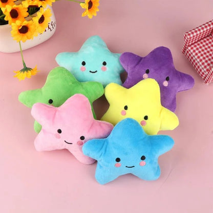 1 PACK Dog Plush Toys Mini Star Soft Plush Cloud Sounding Toy Colorful Plush Stuffed Doll Gift Pet Dog Toy - Furbury