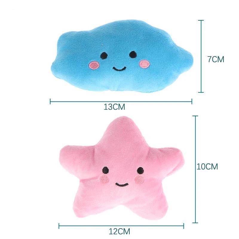 1 PACK Dog Plush Toys Mini Star Soft Plush Cloud Sounding Toy Colorful Plush Stuffed Doll Gift Pet Dog Toy - Furbury