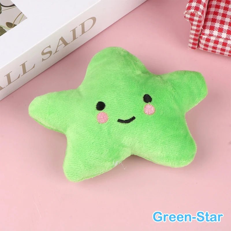 1 PACK Dog Plush Toys Mini Star Soft Plush Cloud Sounding Toy Colorful Plush Stuffed Doll Gift Pet Dog Toy - Furbury