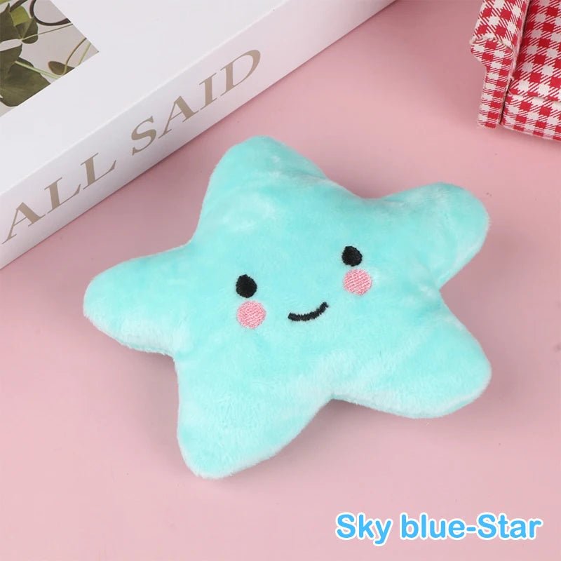 1 PACK Dog Plush Toys Mini Star Soft Plush Cloud Sounding Toy Colorful Plush Stuffed Doll Gift Pet Dog Toy - Furbury