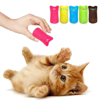 1 Pc Random Color Catnip Cat Toys Pillow Interactive Cat Toy Catnip Pet Supplies Pillow Thumb Teeth Grinding Bite Mint Cat Toy - Furbury