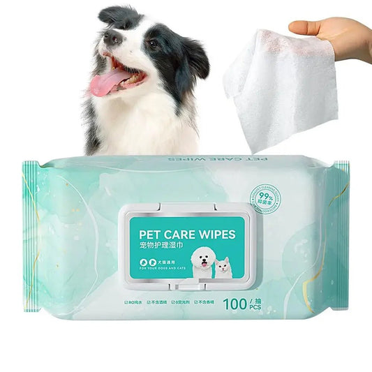 100 Sheets Pet Wipes Cat Dog Deodorant Moisturizing Cleaning Tear Stains Decomposition Odor Pure Water Safe Gentle Pet Supplies - Furbury