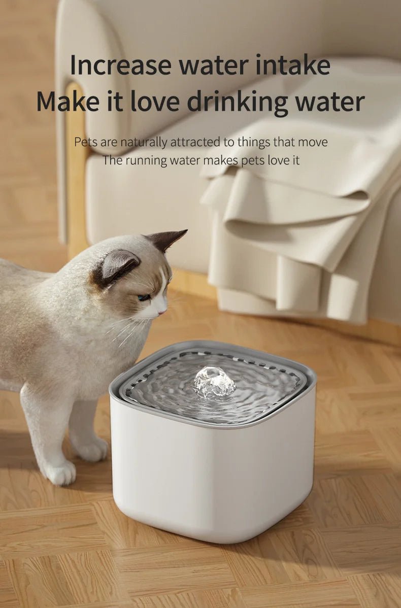 101oz/3L Pet Water Fountain Automatic Induction Circulating Filtering Cat Water Drinker USB Electric Mute Cats Water Dispenser - Furbury