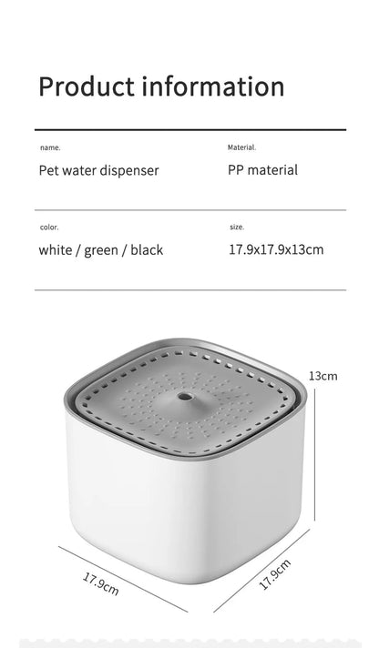 101oz/3L Pet Water Fountain Automatic Induction Circulating Filtering Cat Water Drinker USB Electric Mute Cats Water Dispenser - Furbury