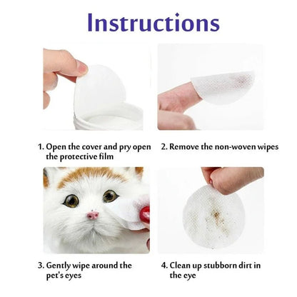 130 Pcs/set of Dog and Cat Cleaning Wipes Pet Eye Wipes Grooming Tear Stain Remover Gentle Non - foaming Wipes Towels - Furbury