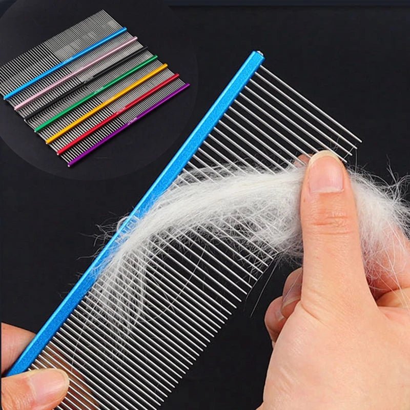 16/19cm Pet Hair Comb For Dog Comb Cat Detangler Fur Trimming Dematting Deshed Brush Grooming Tool For Long Hair Curly Pet - Furbury