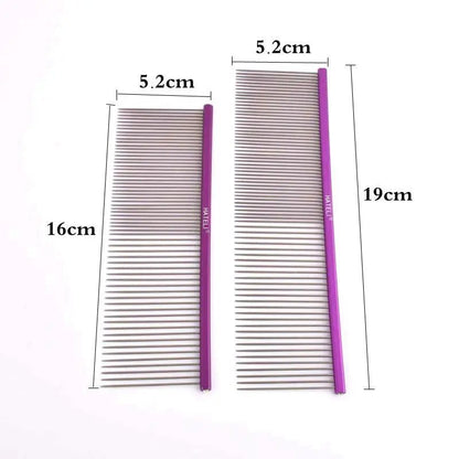 16/19cm Pet Hair Comb For Dog Comb Cat Detangler Fur Trimming Dematting Deshed Brush Grooming Tool For Long Hair Curly Pet - Furbury