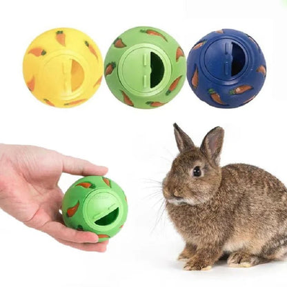 1Pcs Rabbit Treat Ball Pet Slow Feeder Interactive Bunny Toy Snack Toy Ball Bite Resistant Feeding Toys Ferret Kitty Hamster Toy - Furbury