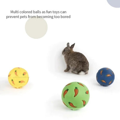 1Pcs Rabbit Treat Ball Pet Slow Feeder Interactive Bunny Toy Snack Toy Ball Bite Resistant Feeding Toys Ferret Kitty Hamster Toy - Furbury