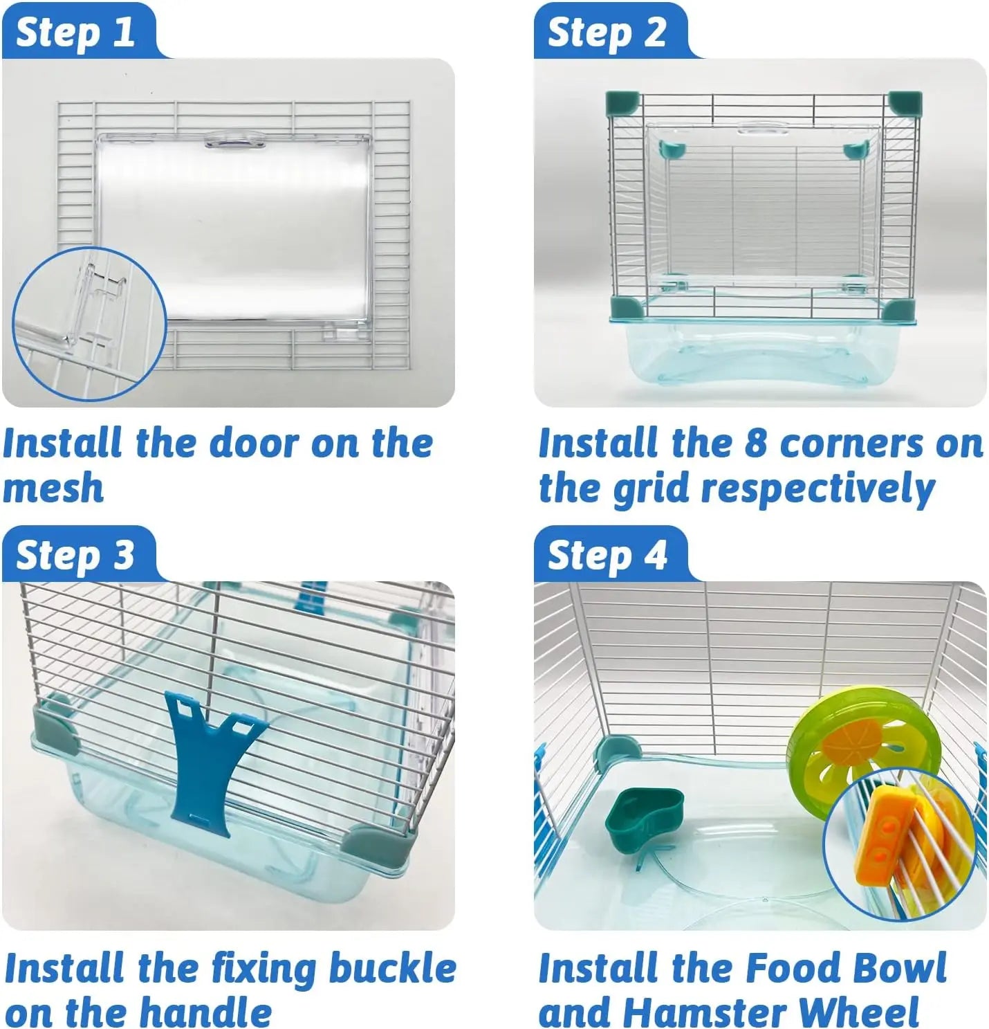 2 Layers Hamster Cage with Tubes Mouse Cage with Accessories Water Bottle Food Dish Transparent Hamster Habitat with Exercise Wh - Furbury