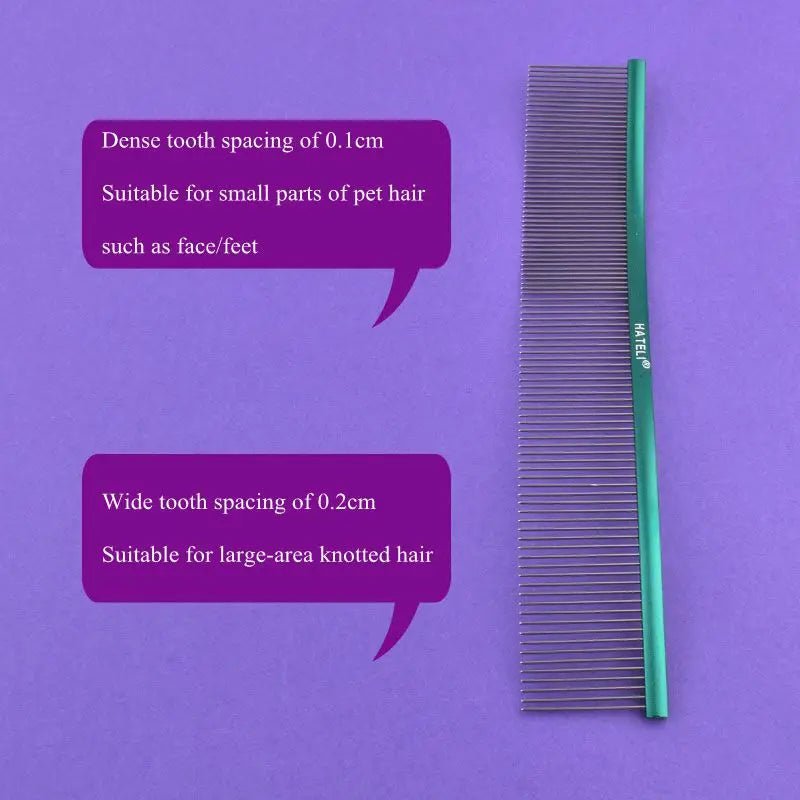 22cm Pet S Type Comb Professional Stainless Steel Pet Grooming Comb Dense Sparse Teeth Dog Cat Cleaning Brush Hair Reemoval Comb - Furbury