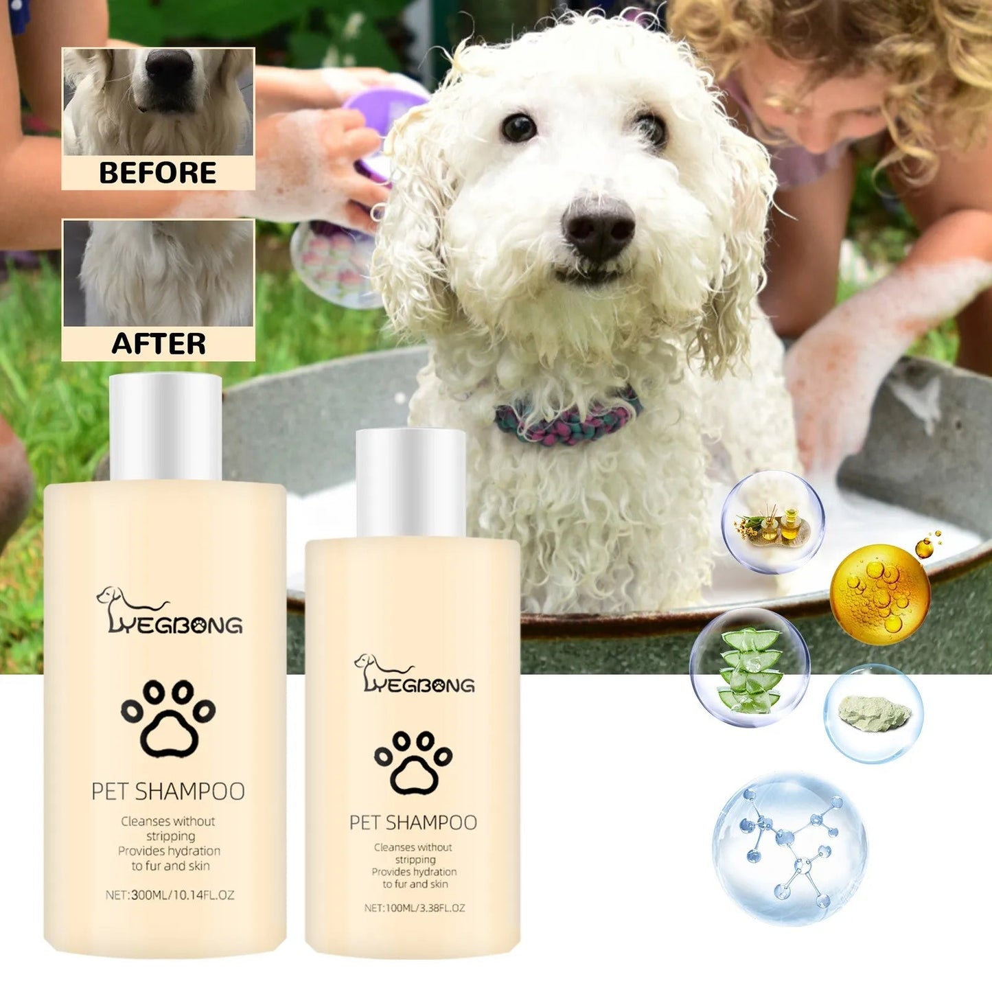 300ml Pet Shampoo Dog Shampoo And Coat Wash For Hydrating Cleansing And Adding To Pet Hair - Furbury