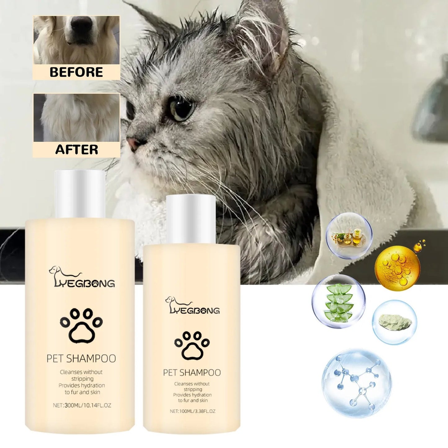 300ml Pet Shampoo Dog Shampoo And Coat Wash For Hydrating Cleansing And Adding To Pet Hair - Furbury