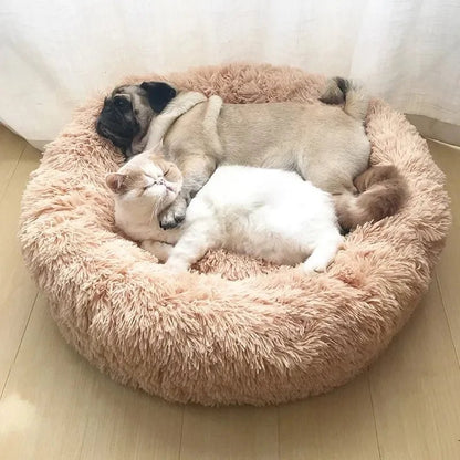 40 - 90cm Round Pet Bed for Large Dog Bed Super Soft Cat Bed Long Plush Dog House for Medium Dog House Winter Warm Sleeping - Furbury