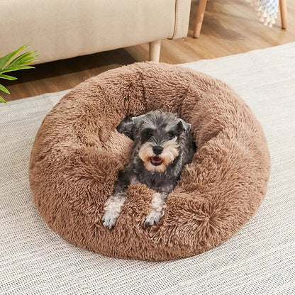 40 - 90cm Round Pet Bed for Large Dog Bed Super Soft Cat Bed Long Plush Dog House for Medium Dog House Winter Warm Sleeping - Furbury