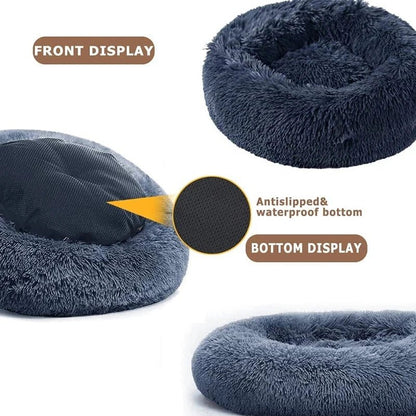 40 - 90cm Round Pet Bed for Large Dog Bed Super Soft Cat Bed Long Plush Dog House for Medium Dog House Winter Warm Sleeping - Furbury