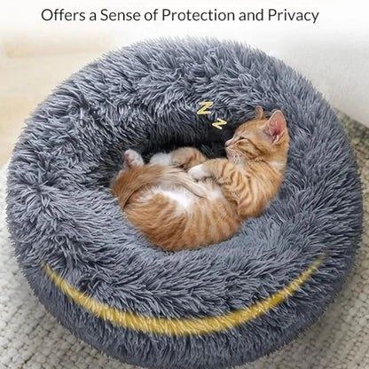 40 - 90cm Round Pet Bed for Large Dog Bed Super Soft Cat Bed Long Plush Dog House for Medium Dog House Winter Warm Sleeping - Furbury