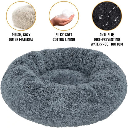 40 - 90cm Round Pet Bed for Large Dog Bed Super Soft Cat Bed Long Plush Dog House for Medium Dog House Winter Warm Sleeping - Furbury