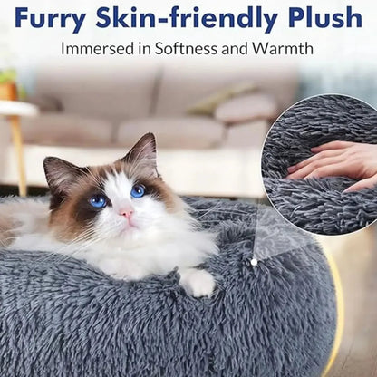 40 - 90cm Round Pet Bed for Large Dog Bed Super Soft Cat Bed Long Plush Dog House for Medium Dog House Winter Warm Sleeping - Furbury