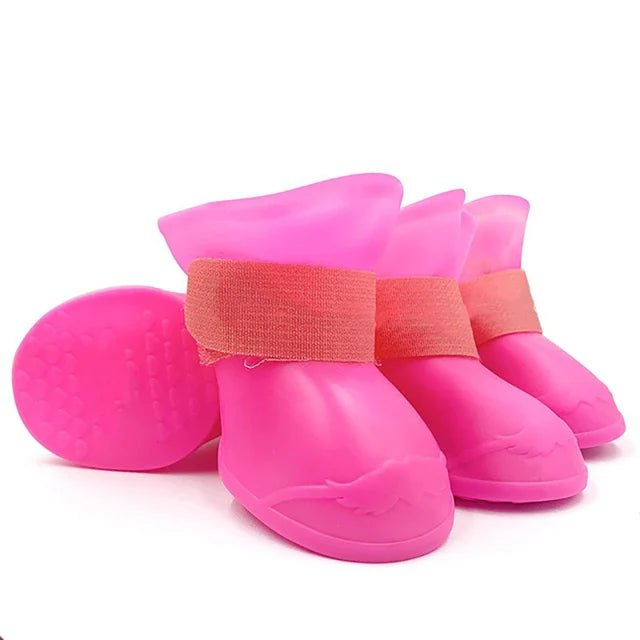 4Pcs Pet WaterProof Rainshoe Anti - slip Rubber Boot For Small Medium Large Dogs Cats Outdoor Shoe Dog Ankle Boots Pet Accessories - Furbury