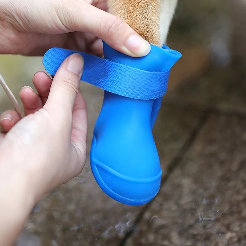 4Pcs Pet WaterProof Rainshoe Anti - slip Rubber Boot For Small Medium Large Dogs Cats Outdoor Shoe Dog Ankle Boots Pet Accessories - Furbury