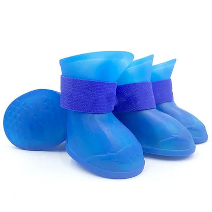 4Pcs Pet WaterProof Rainshoe Anti - slip Rubber Boot For Small Medium Large Dogs Cats Outdoor Shoe Dog Ankle Boots Pet Accessories - Furbury