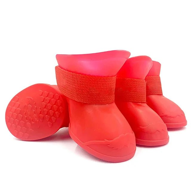 4Pcs Pet WaterProof Rainshoe Anti - slip Rubber Boot For Small Medium Large Dogs Cats Outdoor Shoe Dog Ankle Boots Pet Accessories - Furbury