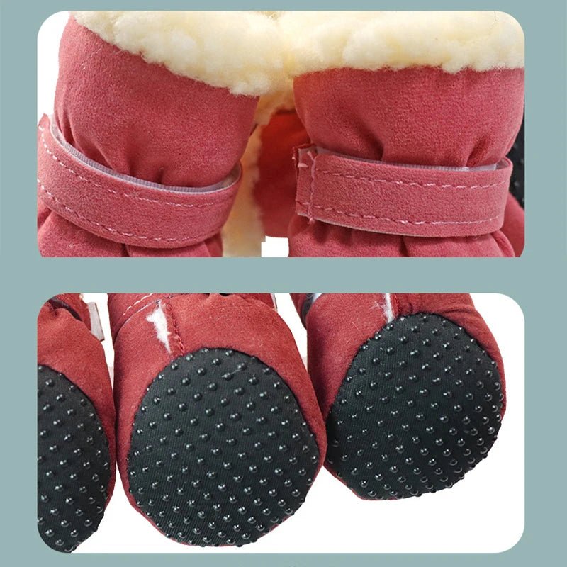 4pcs Winter Dog Shoes Waterproof Shoes For Medium Dogs Winter Boots For Small Dogs Warm Chihuahua Teeth Puppy Socks Yorkshire - Furbury