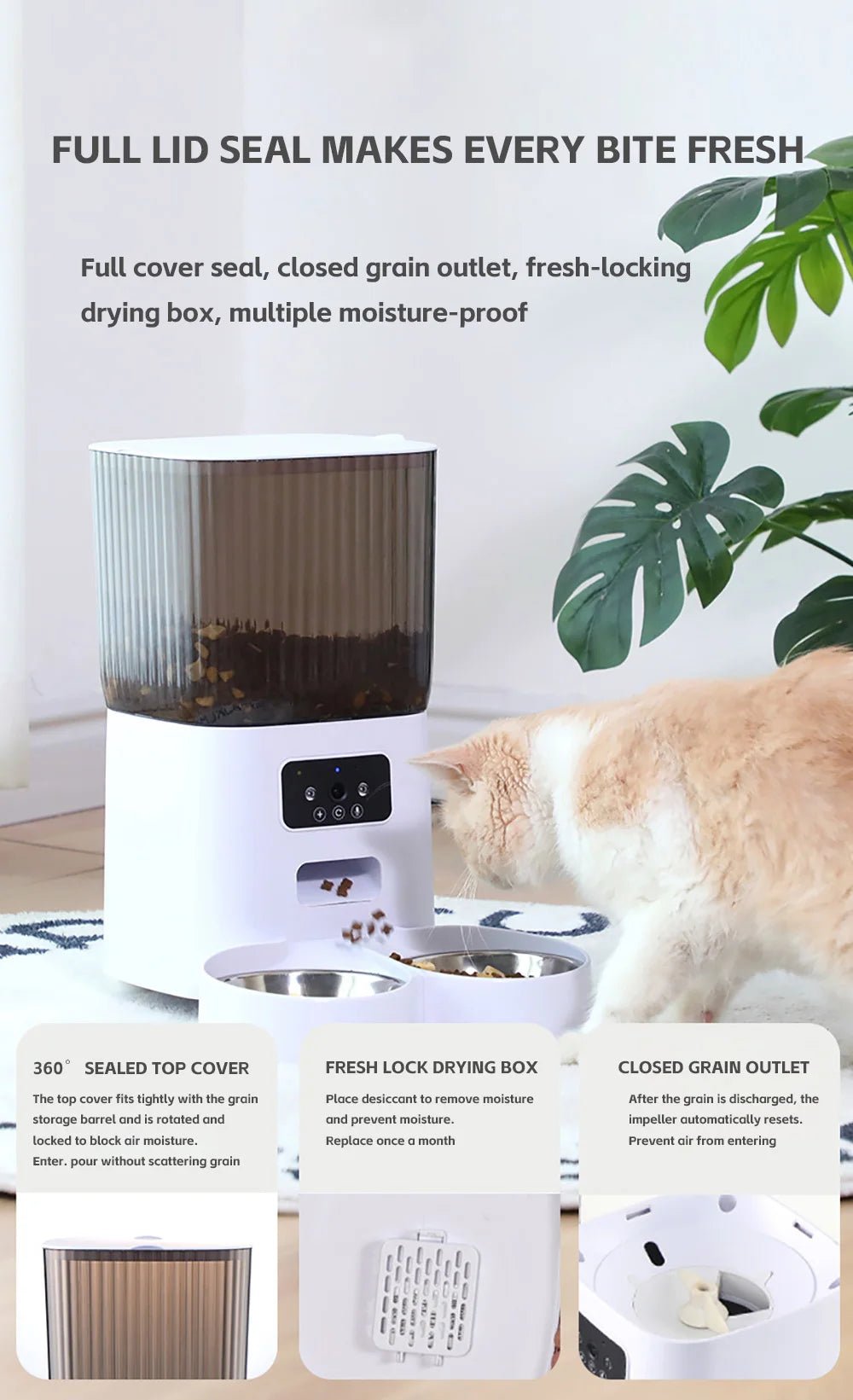 5L Double Bowls Smart Automatic Cat Feeder With Camera Cat Dry Food Video Dispenser Pet Smart Voice Recorder Auto Feeder For Dog - Furbury