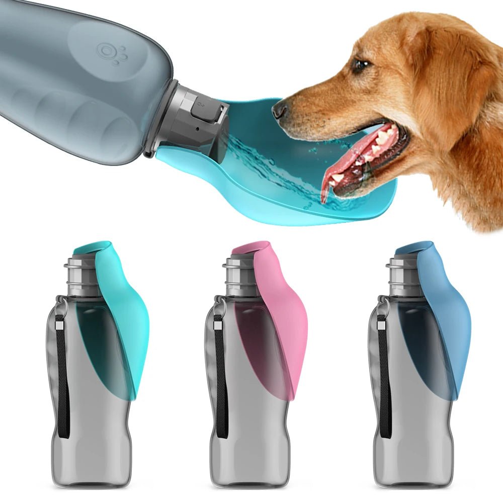 800ml Portable Dog Water Bottle For Big Dogs Pet Outdoor Travel Hiking Walking Foldable Drinking Bowl Golden Retriever Supplies - Furbury