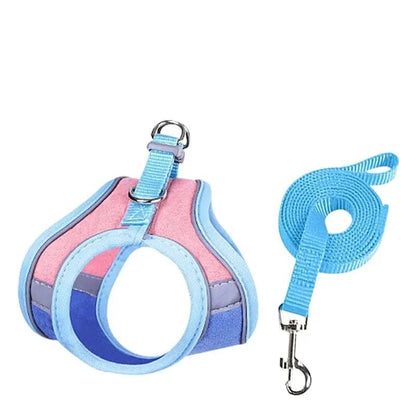 Adjustable Bunny Harness and Leash Set Double Buckle with Reflective Strips Rabbit Vest Pets Stuff Suitable for Rabbit Walks - Furbury