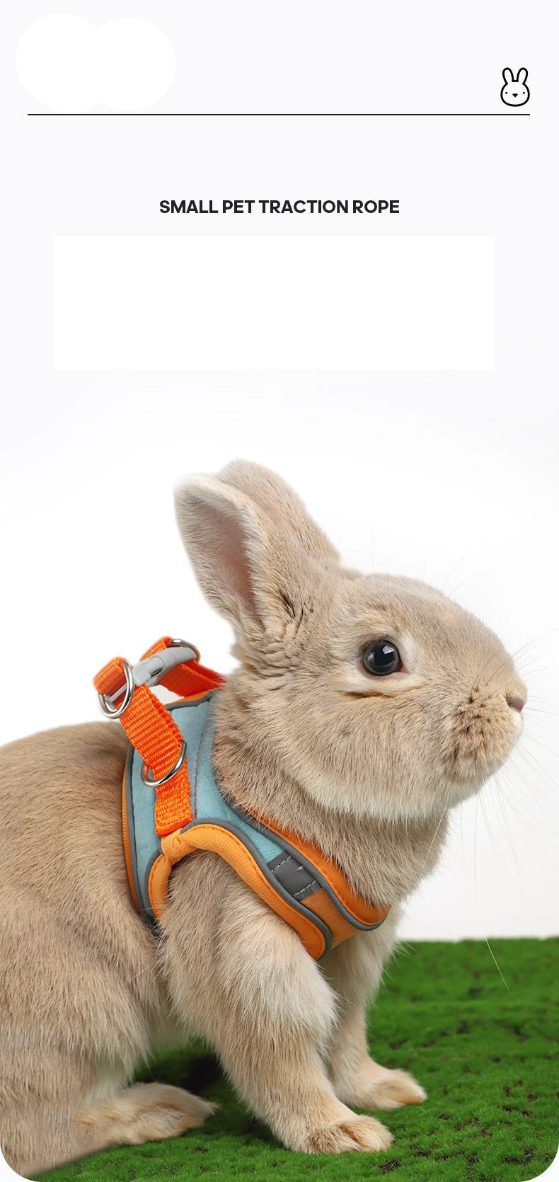 Adjustable Bunny Harness and Leash Set Double Buckle with Reflective Strips Rabbit Vest Pets Stuff Suitable for Rabbit Walks - Furbury