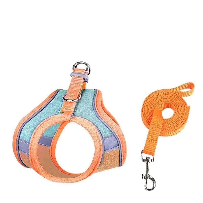 Adjustable Bunny Harness and Leash Set Double Buckle with Reflective Strips Rabbit Vest Pets Stuff Suitable for Rabbit Walks - Furbury