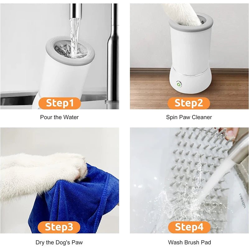 Automatic Pet Foot Wash Cup Cat Dog Paw Cleaner and Massager Electric Paw Washer Foot Washing Grooming Tools Accessories - Furbury