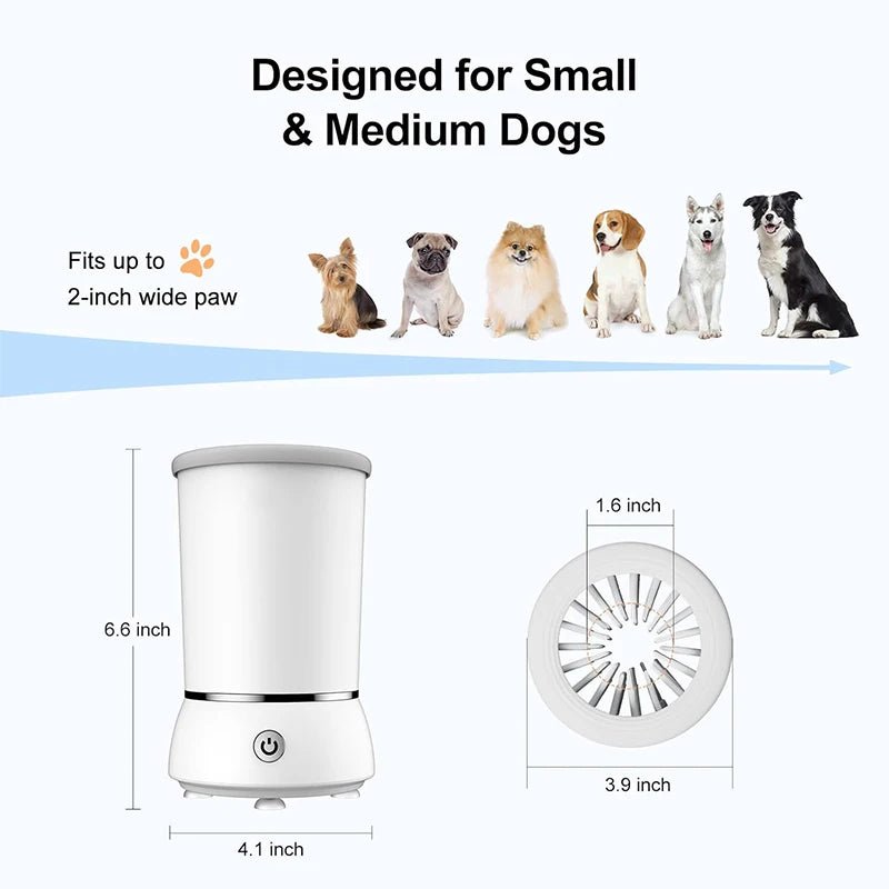 Automatic Pet Foot Wash Cup Cat Dog Paw Cleaner and Massager Electric Paw Washer Foot Washing Grooming Tools Accessories - Furbury