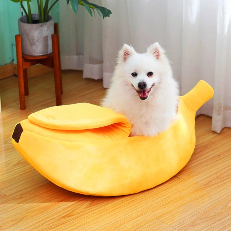 Banana Shaped Pet Bedding Comfortable Cat Nest Mat Winter Cushion Warm Soft Funny Kitten Sleeping Bag Cute Cozy Dog Accessories - Furbury