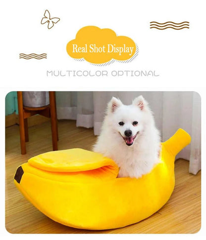 Banana Shaped Pet Bedding Comfortable Cat Nest Mat Winter Cushion Warm Soft Funny Kitten Sleeping Bag Cute Cozy Dog Accessories - Furbury