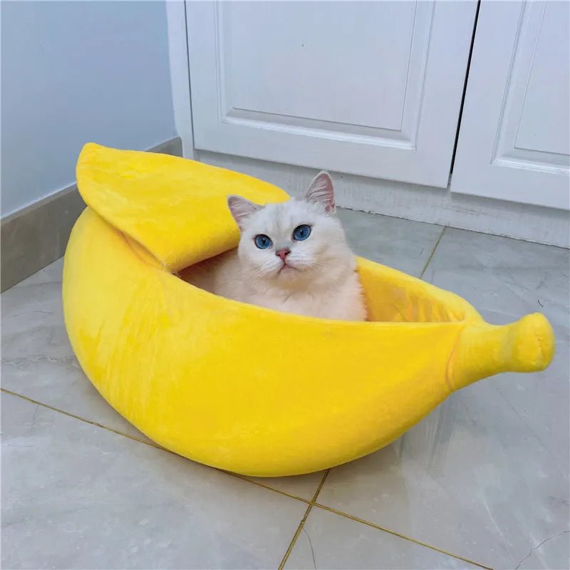 Banana Shaped Pet Bedding Comfortable Cat Nest Mat Winter Cushion Warm Soft Funny Kitten Sleeping Bag Cute Cozy Dog Accessories - Furbury