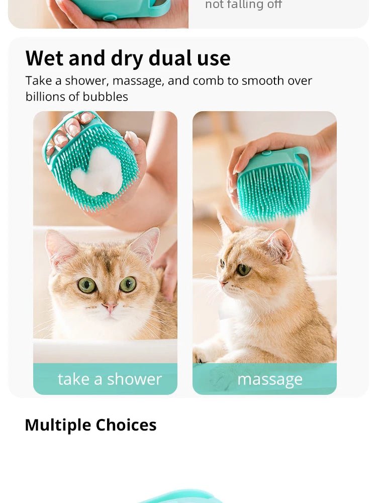 Bathroom Puppy Big Dog Cat Bath Massage Gloves Brush Soft Safety Silicone Pet Accessories for Dogs Cats Tools Mascotas Products - Furbury