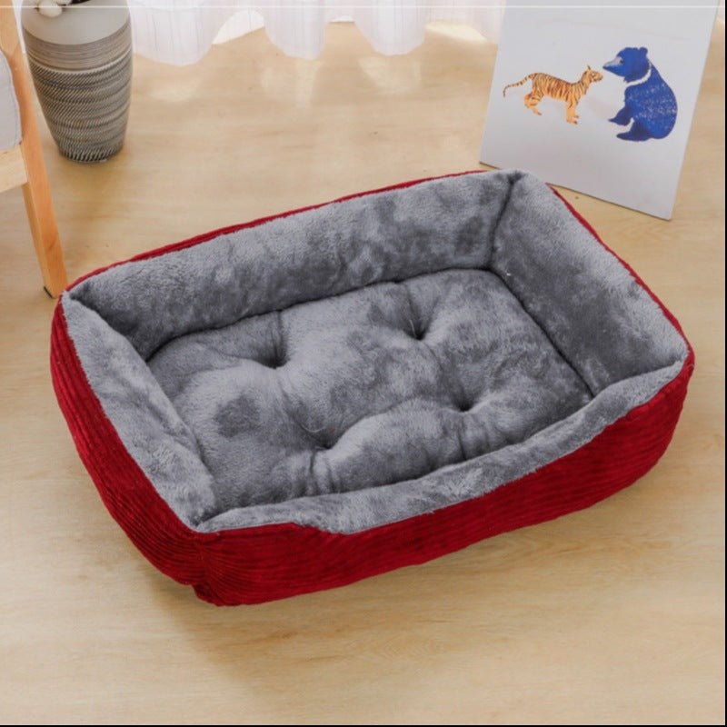 Bed for Dog Cat Pet Square Plush Kennel Medium Small Dog Sofa Bed Cushion Pet Calming Dog Bed House Pet Supplies Accessories - Furbury