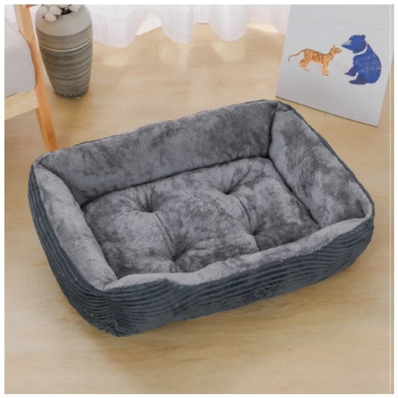 Bed for Dog Cat Pet Square Plush Kennel Medium Small Dog Sofa Bed Cushion Pet Calming Dog Bed House Pet Supplies Accessories - Furbury