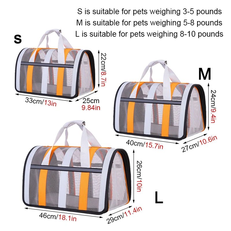 Breathable Cat outing Bag for Pet Dog, Summer Skew Straddle, Portable, Foldable, Small and Medium - sized Dog Cage - Furbury