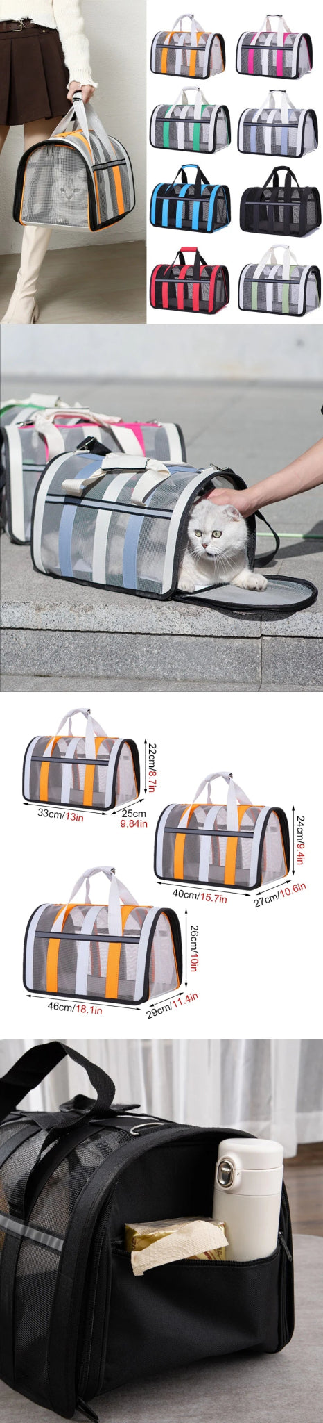 Breathable Cat outing Bag for Pet Dog, Summer Skew Straddle, Portable, Foldable, Small and Medium - sized Dog Cage - Furbury