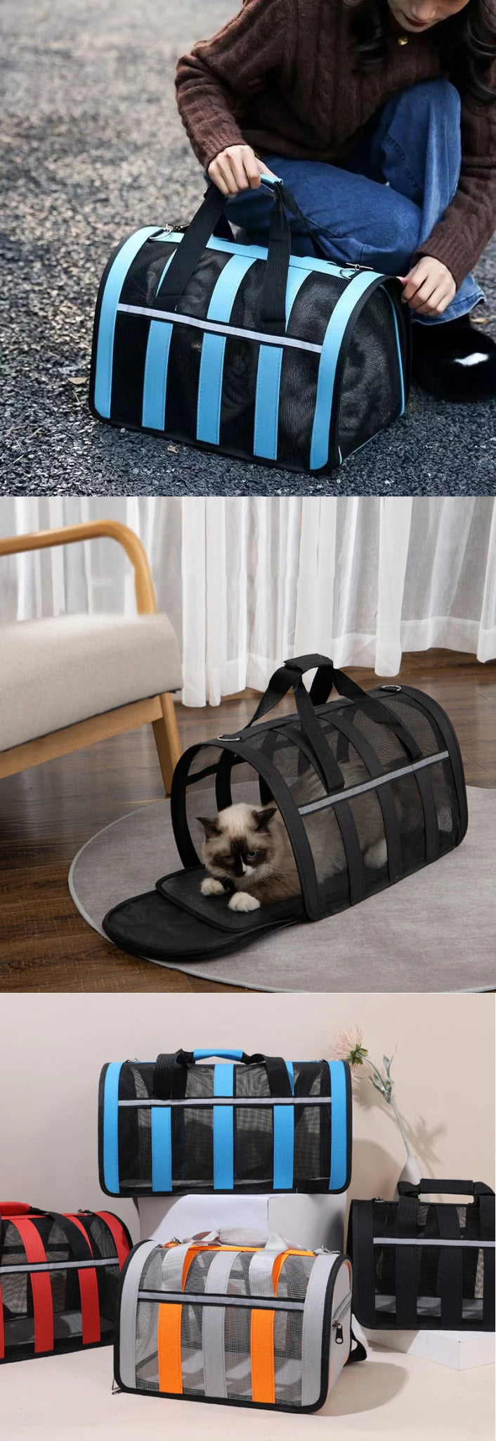 Breathable Cat outing Bag for Pet Dog, Summer Skew Straddle, Portable, Foldable, Small and Medium - sized Dog Cage - Furbury