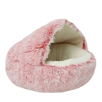 Cat Bed Pet Mattress Warm Soft Plush Pet Bed with Cover Round Cat Dog Sleeping Nest Cave for Small Dogs kitten - Furbury